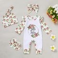 Newborn baby salopettes with printed graphics