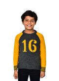 Dark gray/yellow long sleeve pullover