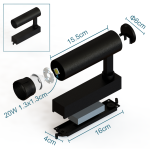 Black 20W Spot Track Light, White Lighting - Image 2
